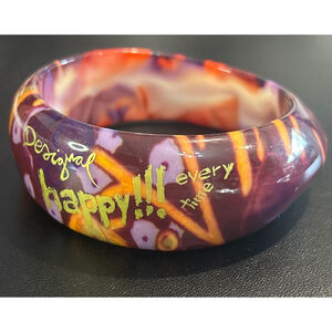 Women's Desigual One Size Red Purple Abstract Bangle Bracelet
